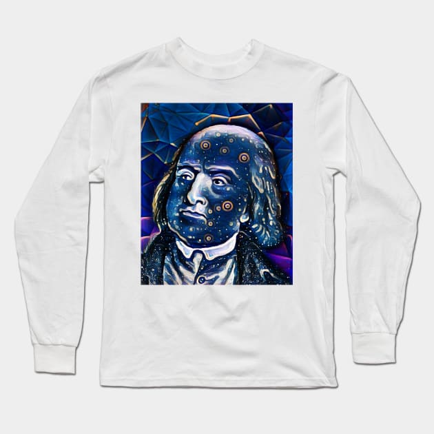 Jeremy Bentham Dark Night Portrait | Jeremy Bentham Artwork 5 Long Sleeve T-Shirt by JustLit